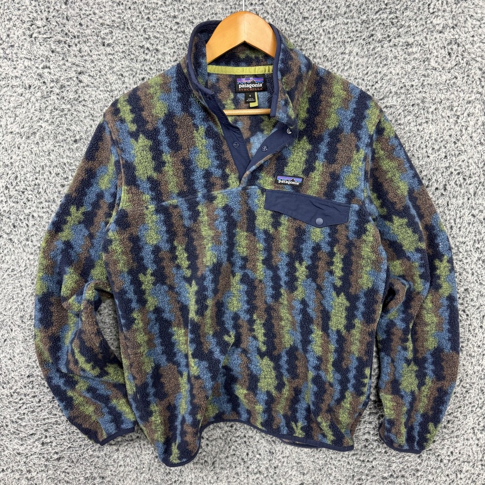 Patagonia Synchilla Snap-T Fleece Jacket Adult Small Ikat Climbing Trees Men S